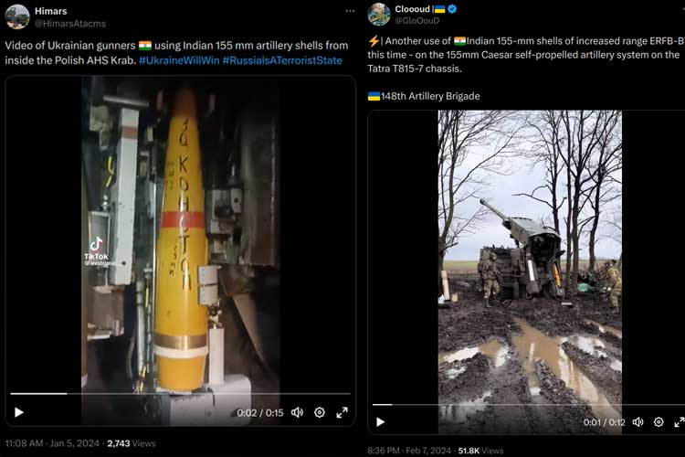 Use of Indian ammunition by Ukrainian servicemen